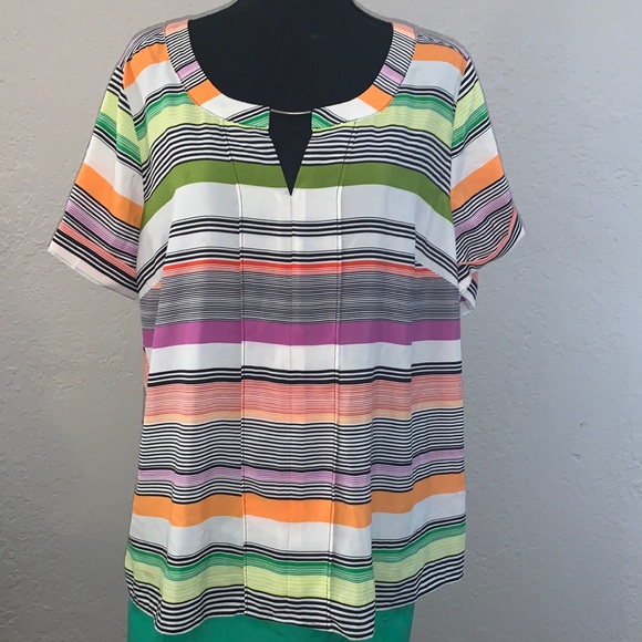 Worthington Tops - Worthington Women’s top multi colored stripe size1X